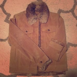 Authentic suede and fur jacket